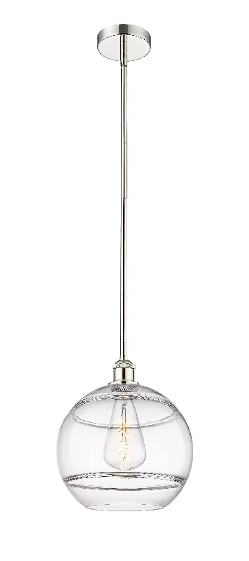 Victorian - Inspired Ceiling Lights with Ornate Crystal ChandeliersInnovations Lighting 616-1S-PN-G556-12CL  Edison Pendant Light Polished Nickel
