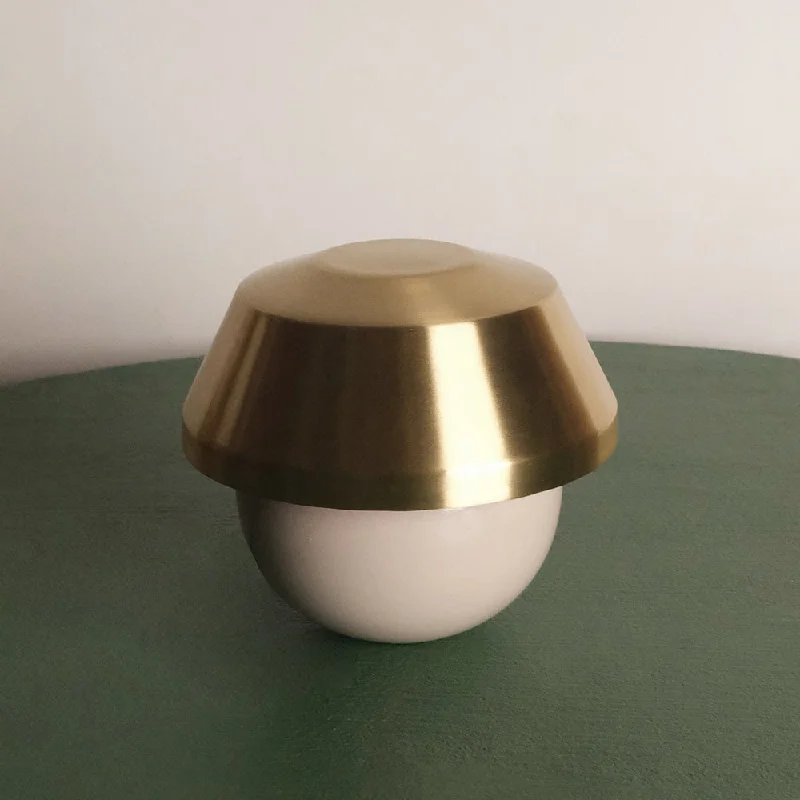 bohemian table lamps with colorful patterns for eclectic bedroomsLamplet Joan - Brass on Beige Table Lamp