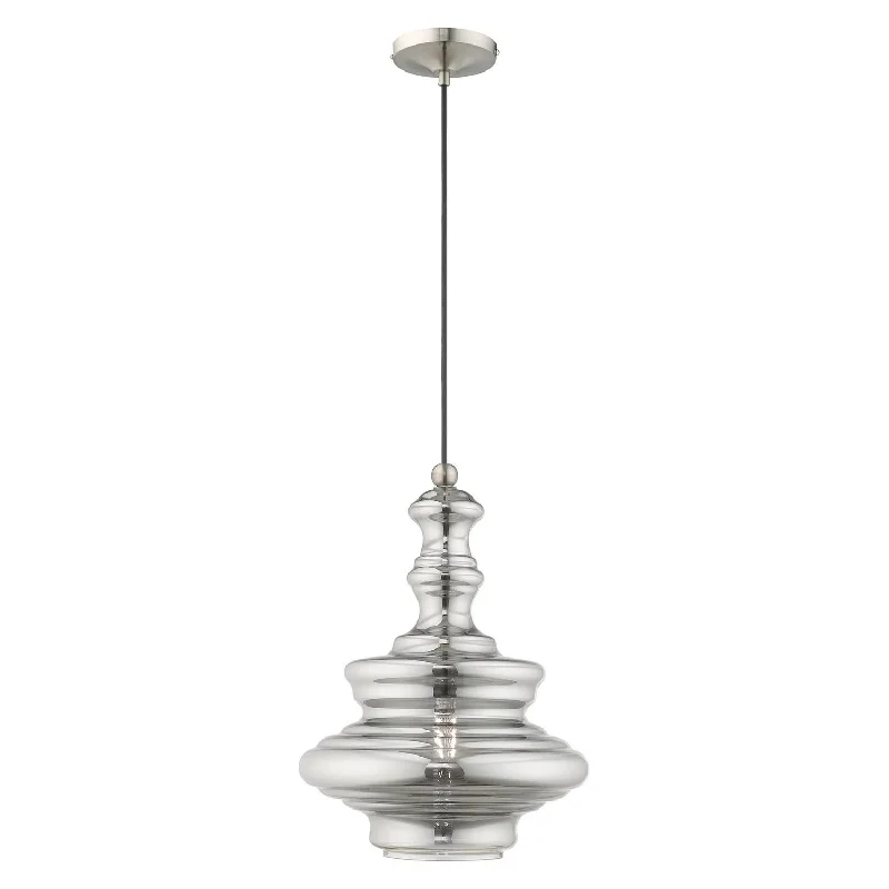 Bohemian Ceiling Lights with Beads, Tassels, and Colorful GlassOne Light Mini Pendant