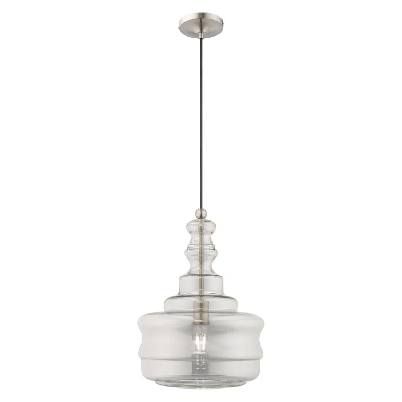 Art Deco Ceiling Lights with Geometric Patterns and Metallic FinishesOne Light Mini Pendant