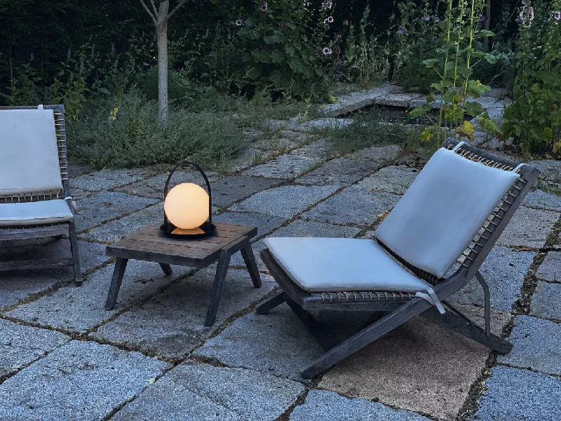 bohemian table lamps with colorful patterns for eclectic bedroomsPablo Designs Bola Disc Lantern in Matte Black