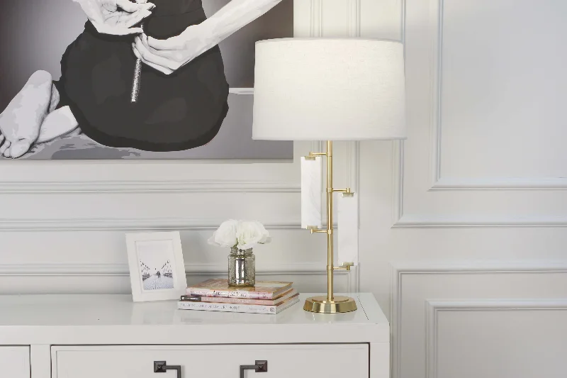 leather table lamps with a distressed texture for a rugged charmRobert Abbey Alston Brass Table Lamp