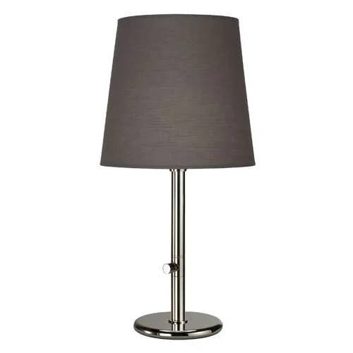 Polished Nickel / Smoke Grey Fabric Shade