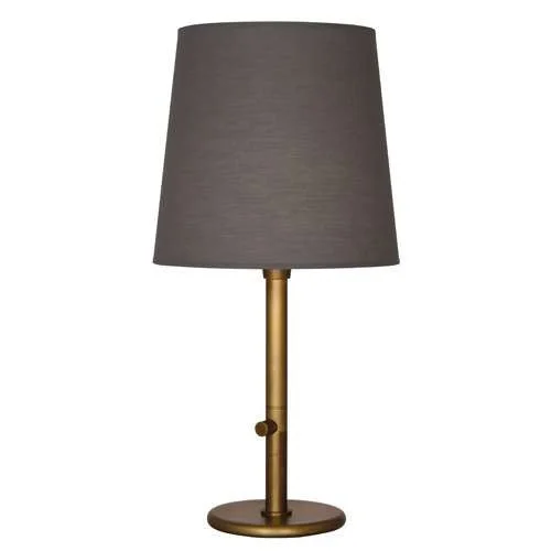Aged Brass / Smoke Grey Fabric