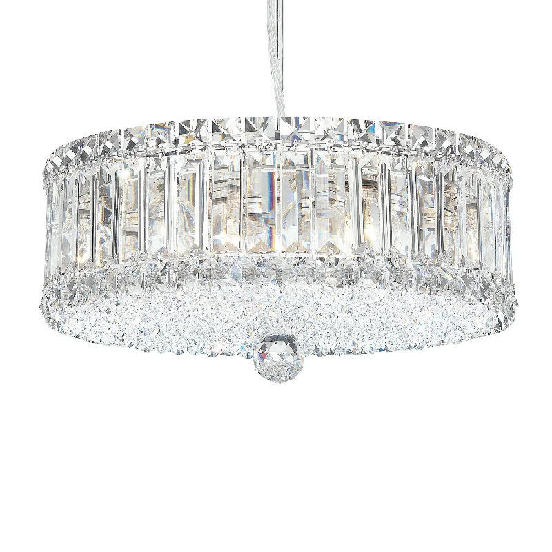 Victorian - Inspired Ceiling Lights with Ornate Crystal ChandeliersSchonbek Lighting 6670A Modern Plaza Pendant Light Polished Stainless Steel