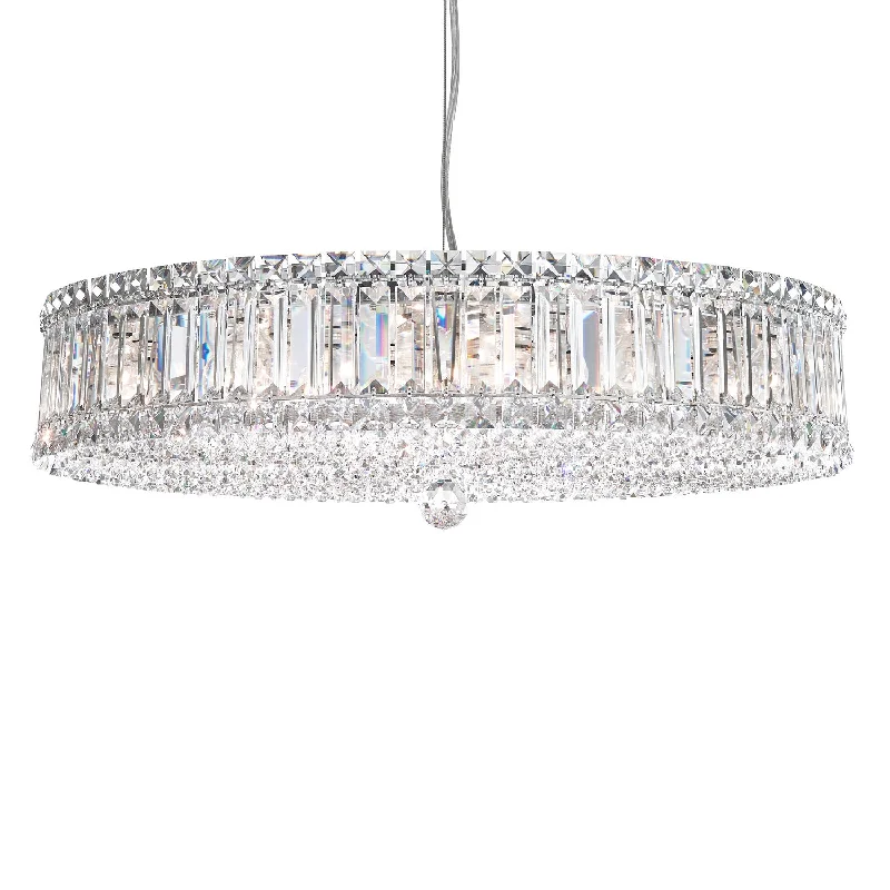 Victorian - Inspired Ceiling Lights with Ornate Crystal ChandeliersSchonbek Lighting 6674A  Plaza Pendant Light Polished Stainless Steel