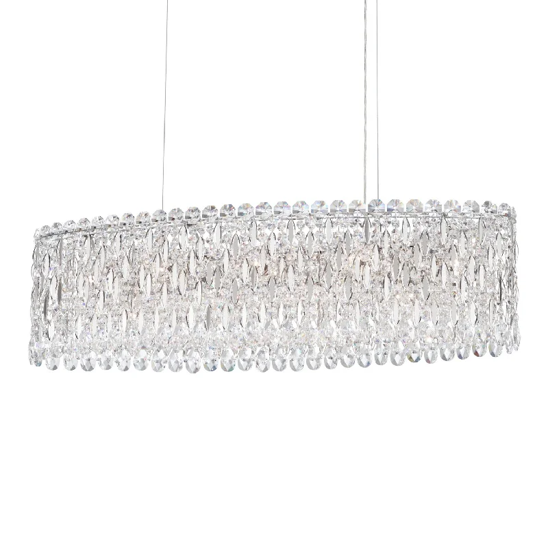 Industrial Style Ceiling Lights with Exposed Bulbs and Metal CagesSchonbek Lighting RS8340N-401A  Sarella Pendant Light Polished Stainless Steel