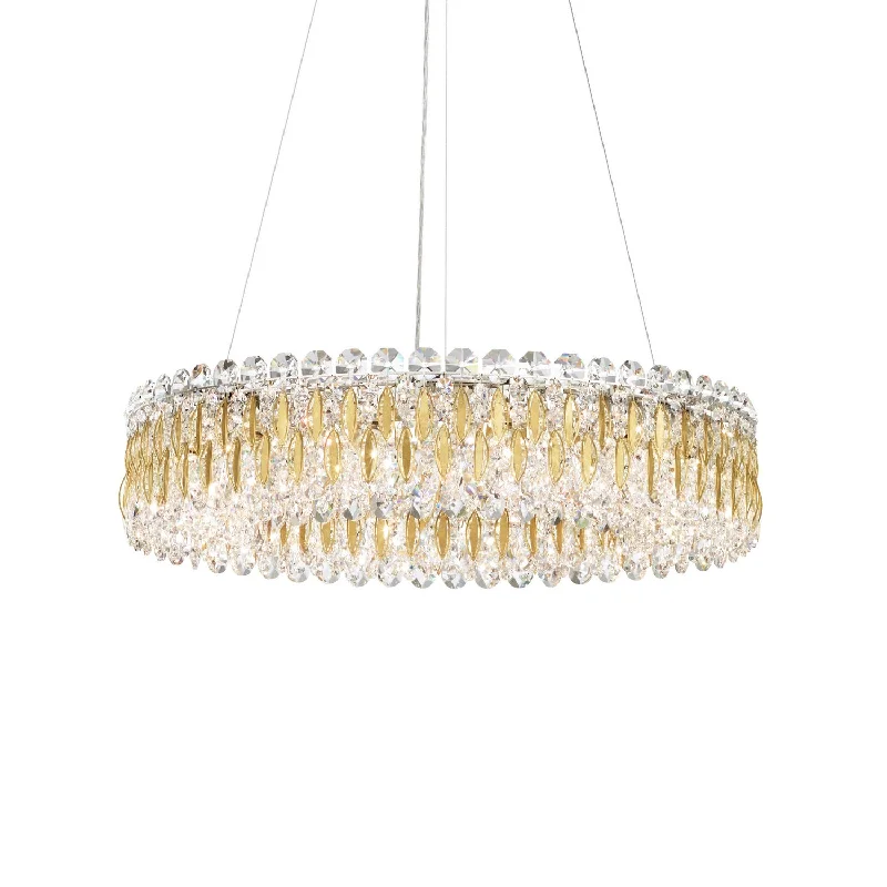 Scandinavian Style Ceiling Lights with Light Wood AccentsSchonbek Lighting RS8343N-22A  Sarella Pendant Light Heirloom Gold