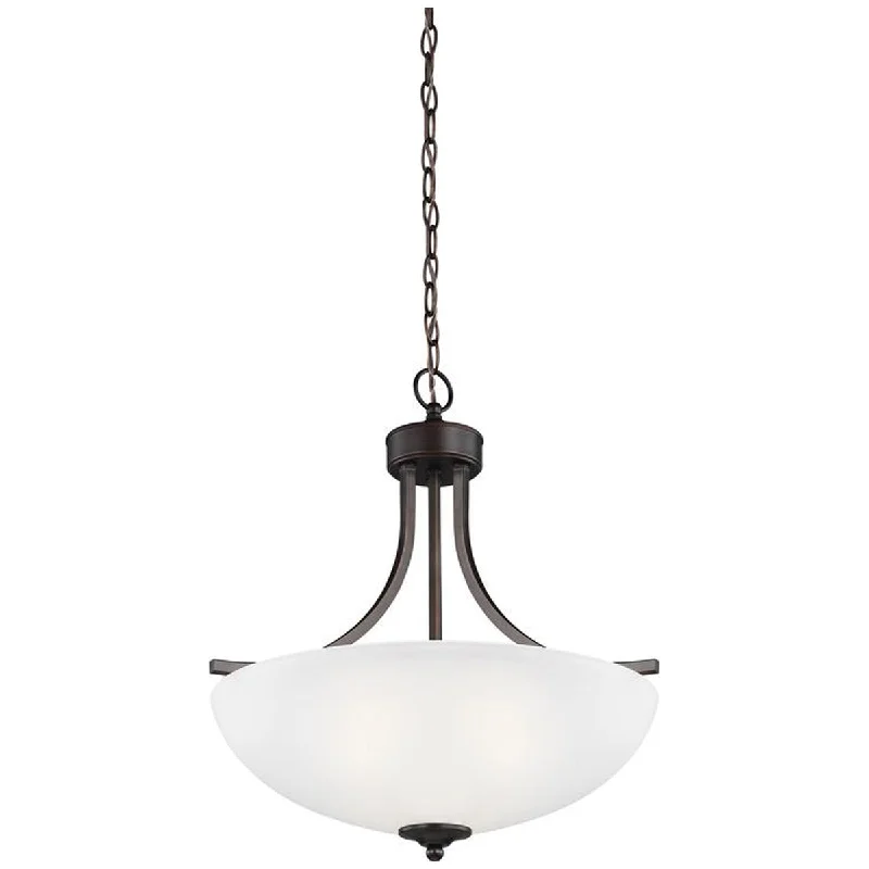 Glass Ceiling Lights with Frosted, Colored, or Etched GlassSea Gull Lighting Geary 3-Light Pendant without Bulb