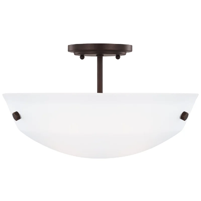 Art Deco Ceiling Lights with Geometric Patterns and Metallic FinishesSea Gull Lighting Kerrville 2-Light Semi-Flush without Bulb