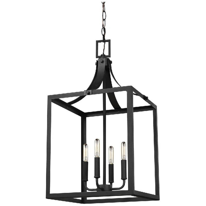 Art Nouveau Ceiling Lights with Organic, Flowing ShapesSea Gull Lighting Labette Large Four Light Hall Foyer Pendant