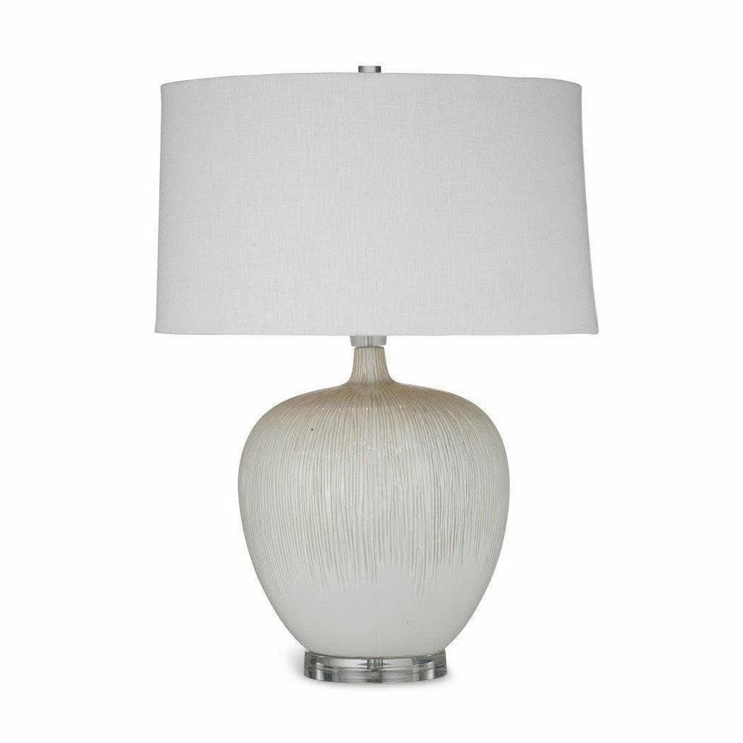 coastal style table lamps with nautical elements for beach housesArcadia 25" Tall Ceramic Beige Table Lamp
