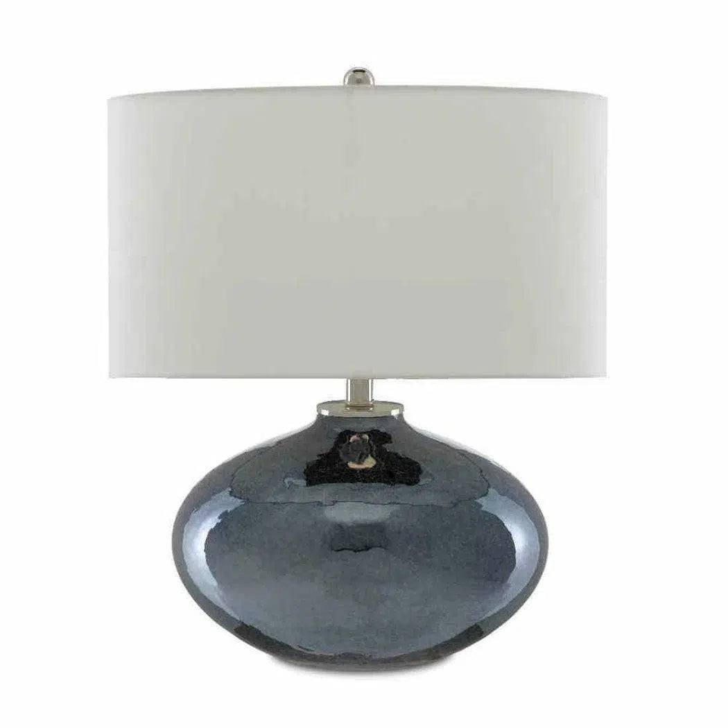 asian inspired table lamps with bamboo accents for a zen atmosphereBlue Plated Polished Nickel Lucent Blue Table Lamp