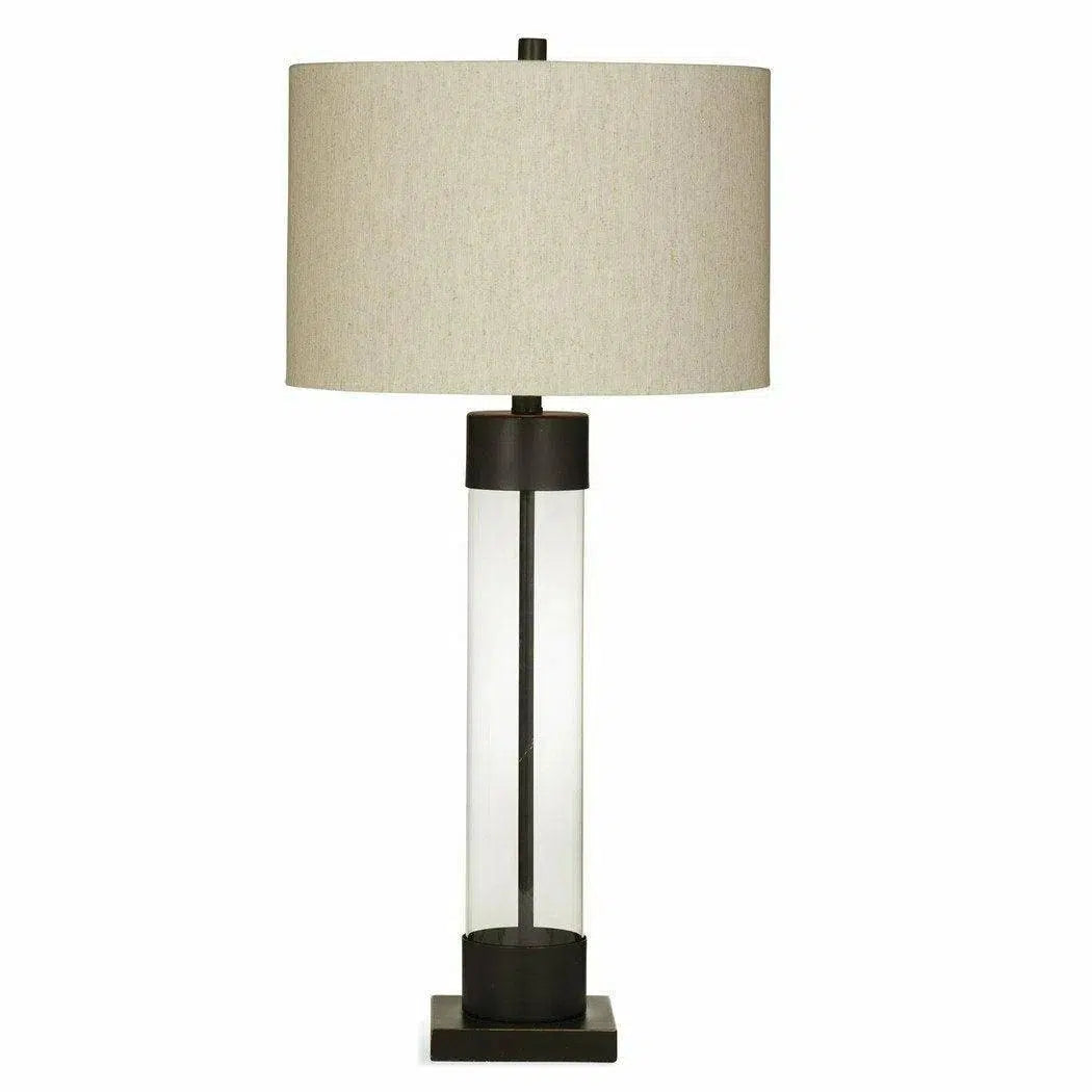 modern minimalist table lamps for contemporary living roomsBrannan 33" Tall Glass Gold Table Lamp