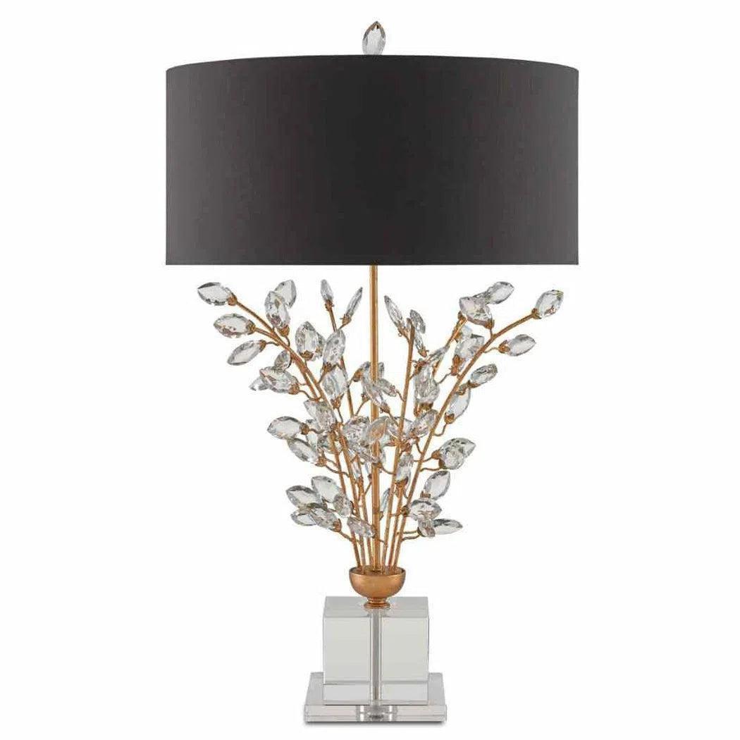 bohemian table lamps with colorful patterns for eclectic bedroomsChinois Gold Leaf Forget-Me-Not Table Lamp
