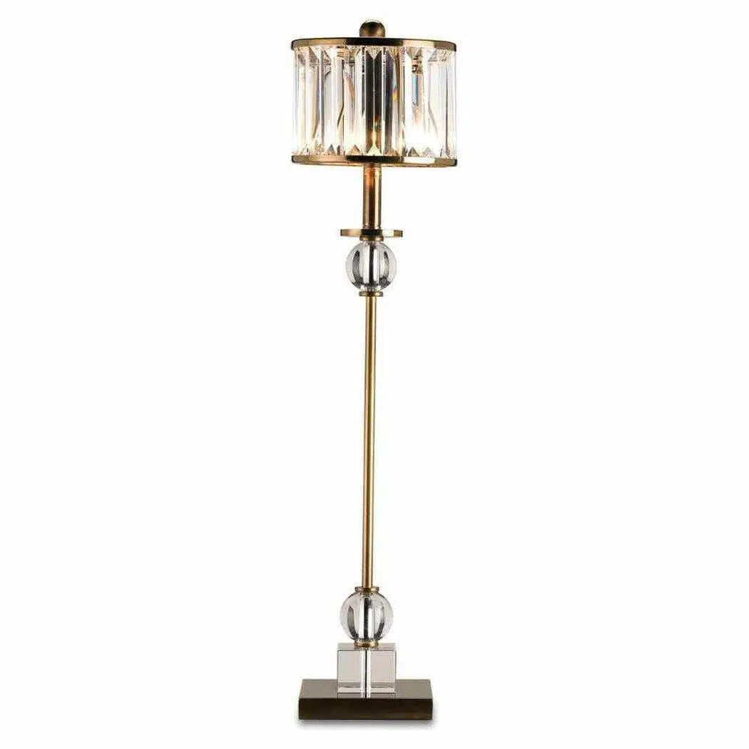 glass table lamps with a frosted surface for soft light diffusionClear Antique Brass Parfait Table Lamp