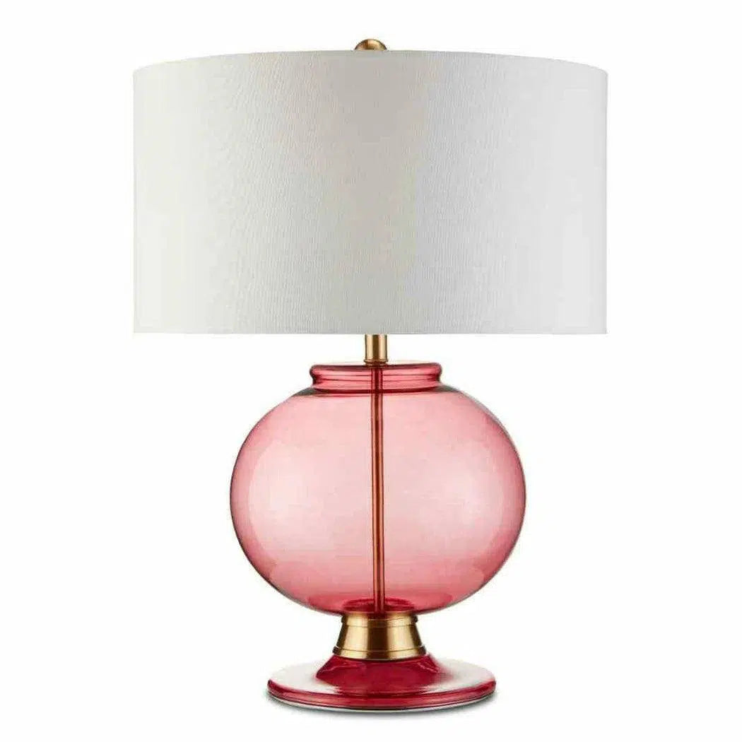 mid century modern table lamps with iconic designs for a stylish studyClear Red Brass Jocasta Red Table Lamp