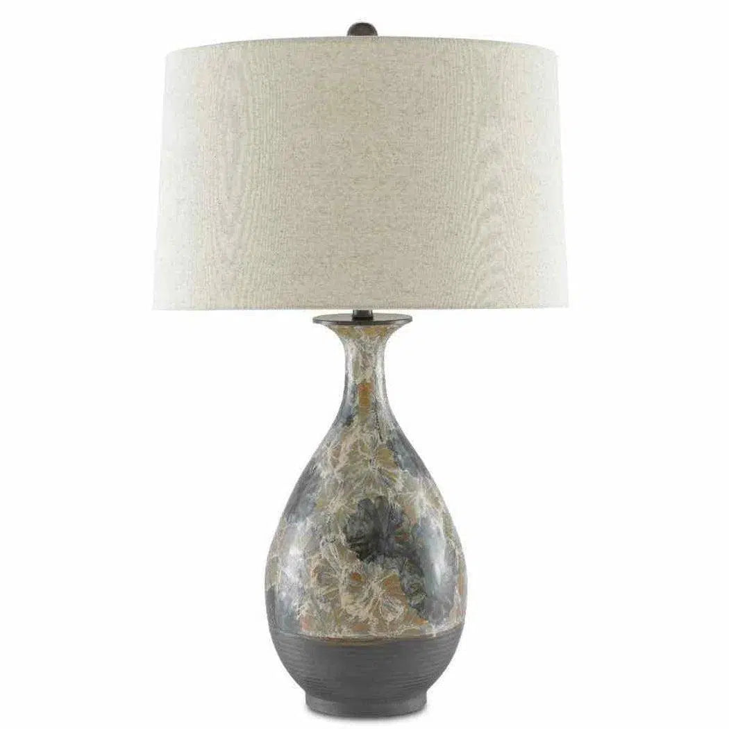 rustic farmhouse table lamps for cozy kitchensCream Blue Brown Frangipani Table Lamp