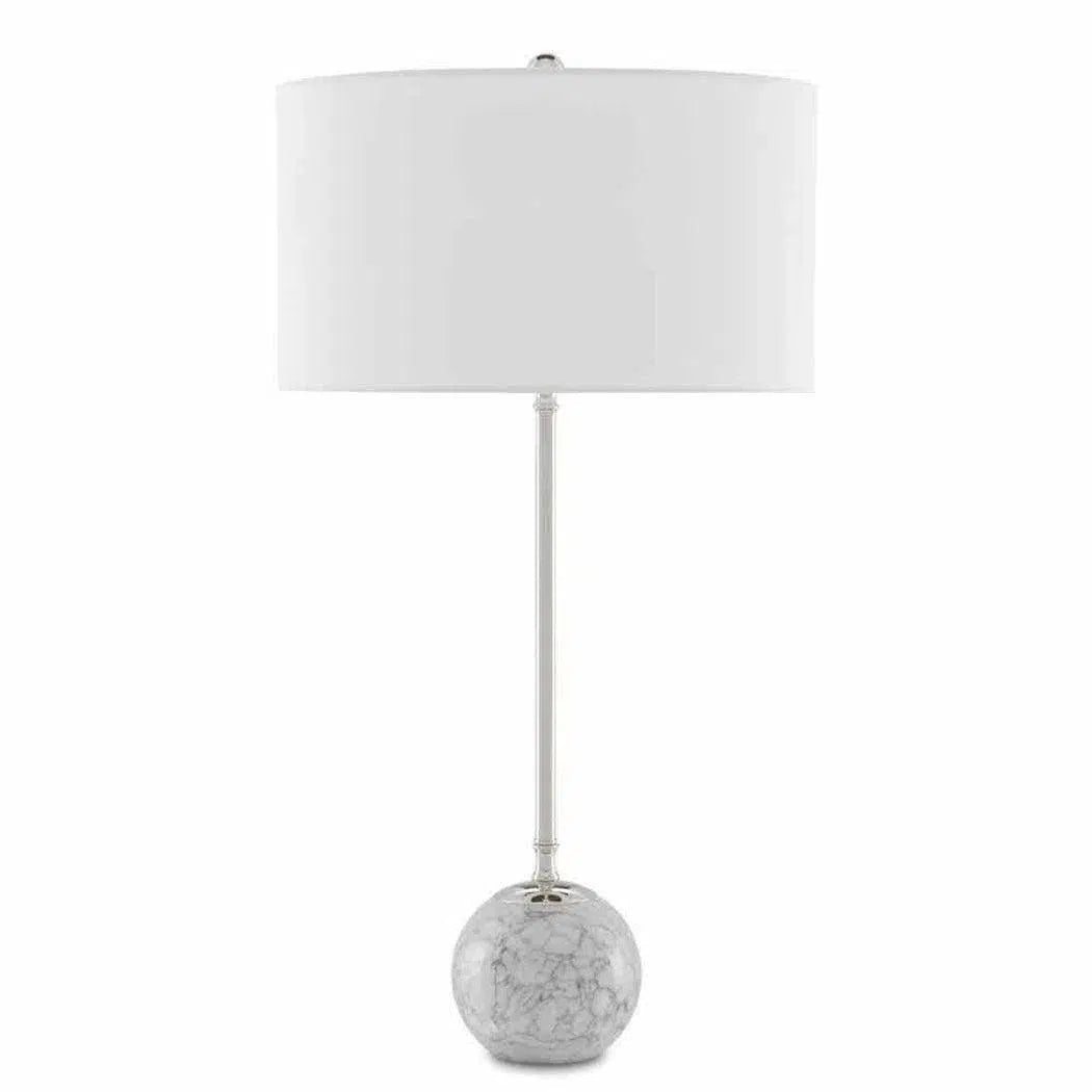 crystal table lamps with dazzling prisms for a glamorous effectGray & White Veined Marble Polished Villette White Table Lamp