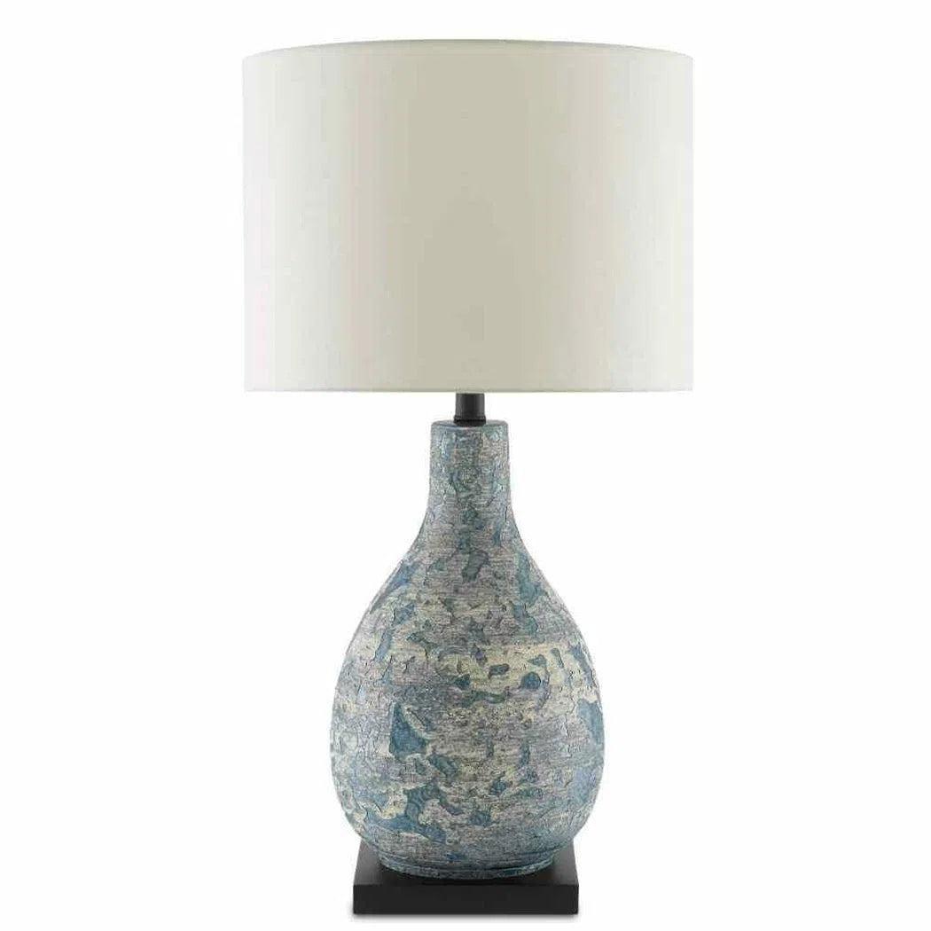 glass table lamps with a frosted surface for soft light diffusionVintage Blue Ostracon Table Lamp